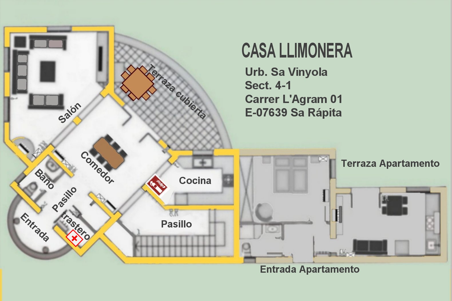 Plano Casa Llimonera, planta baja, español