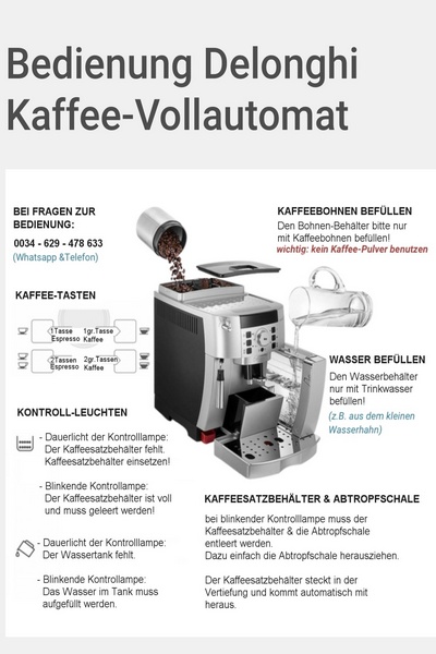 Bedienung Kaffeemaschine Delonghi