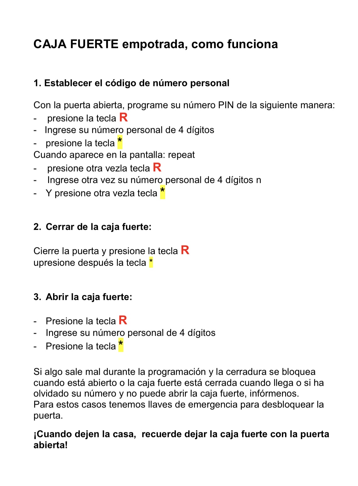 Safe instructions