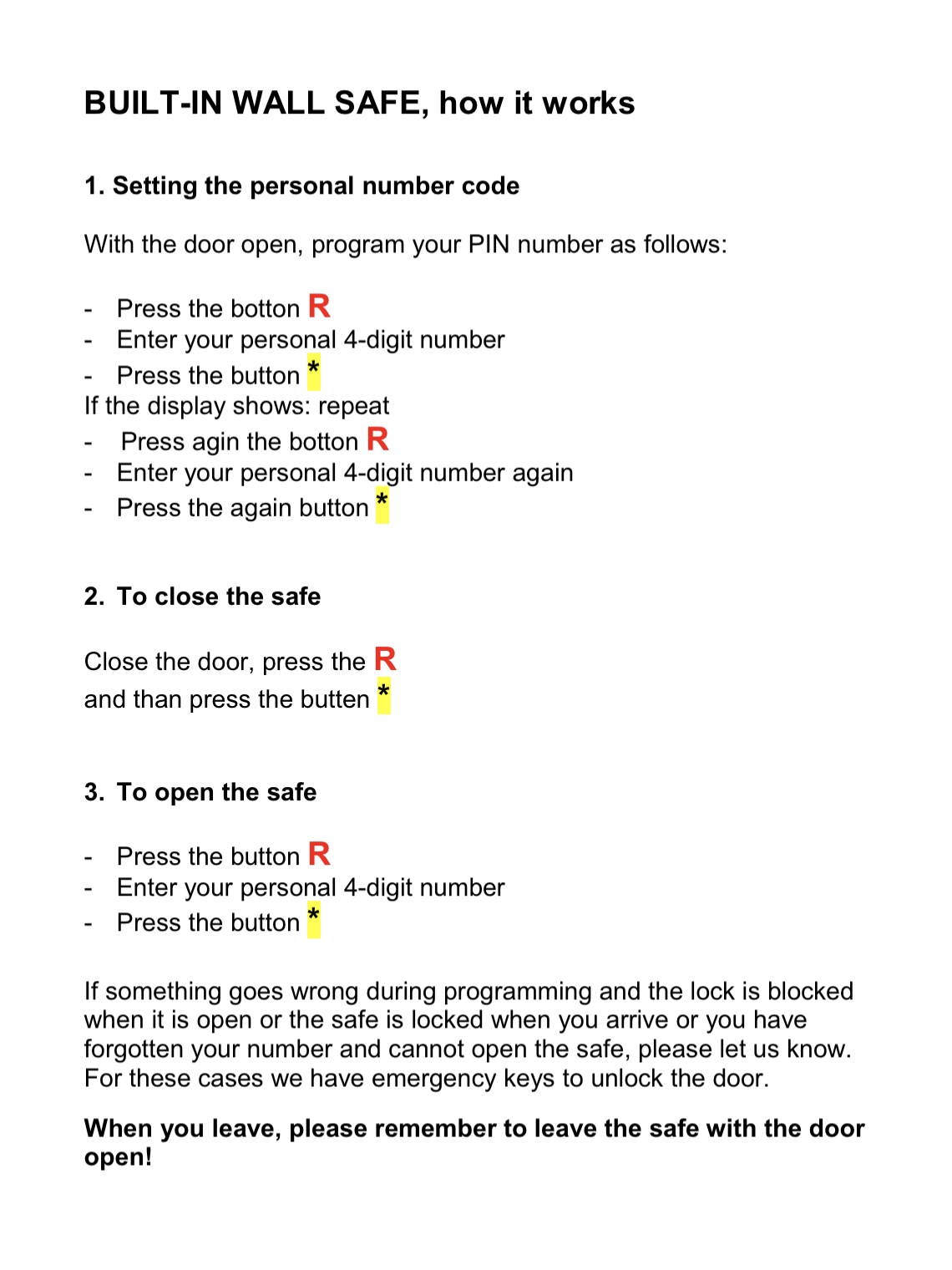 Safe instructions