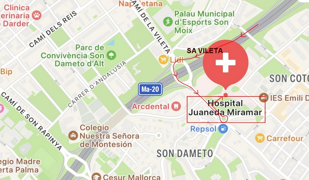 mapa clinica juaneda 1000