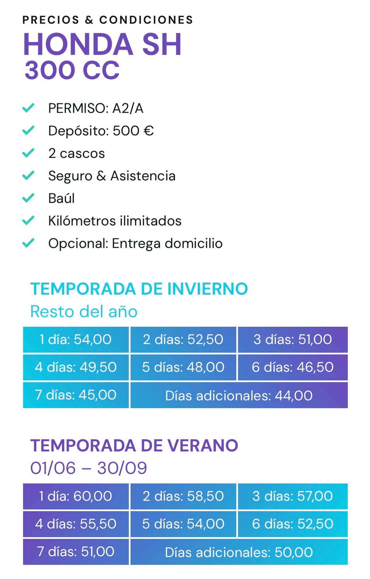 Honda sh300cc pr esp 1200