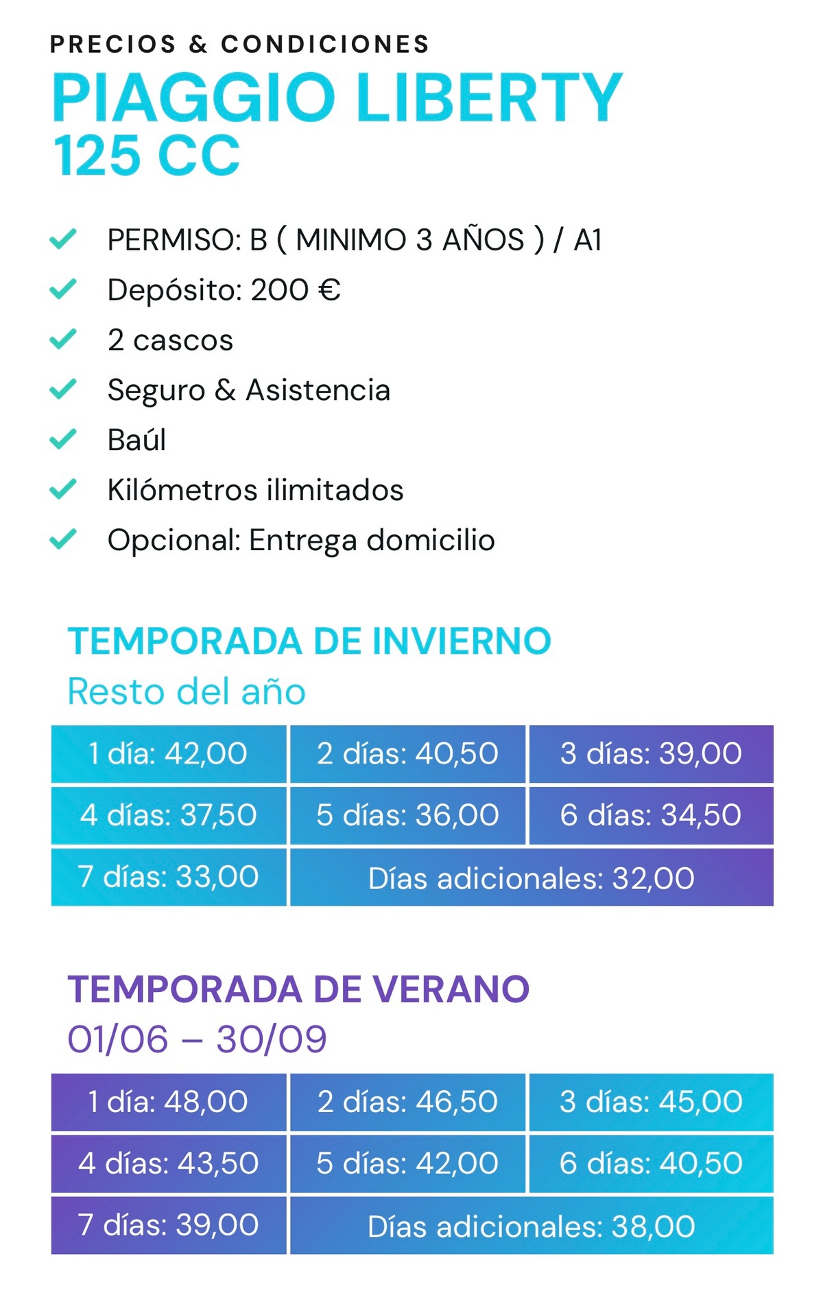 Piaggio liberty125cc pr esp 1200