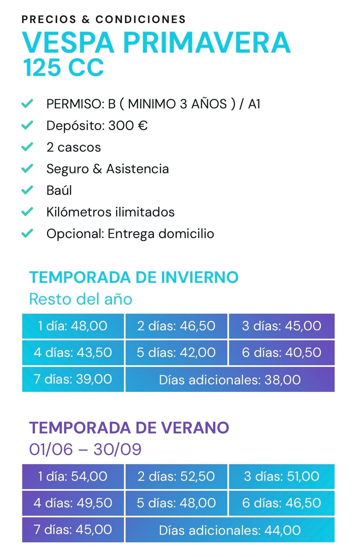 Vespa primavera125cc pr esp 1200